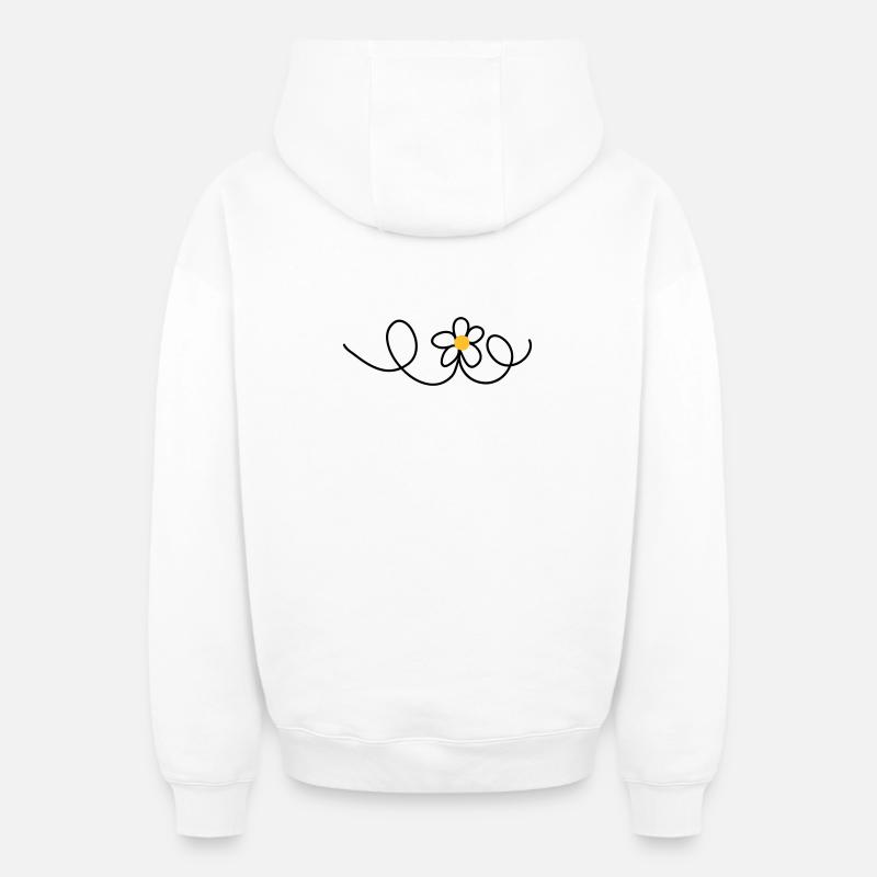 fleur - Sweat à capuche unisexe zippé oversize épais SPREAD - blanc