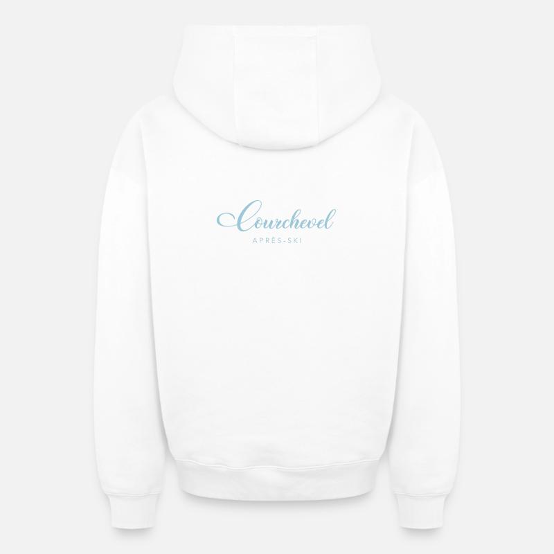 COURCHEVEL - Sweat à capuche unisexe zippé oversize épais SPREAD - blanc