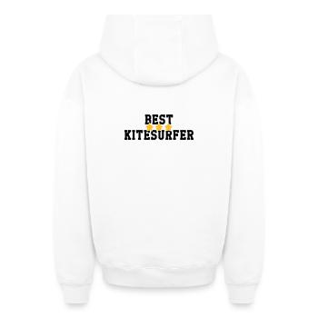 Kiteboarding / Kitesurfing / Kitesurf / - Sweat à capuche unisexe zippé oversize épais SPREAD - blanc - Dos - AI Model Male 178 light (178cm)