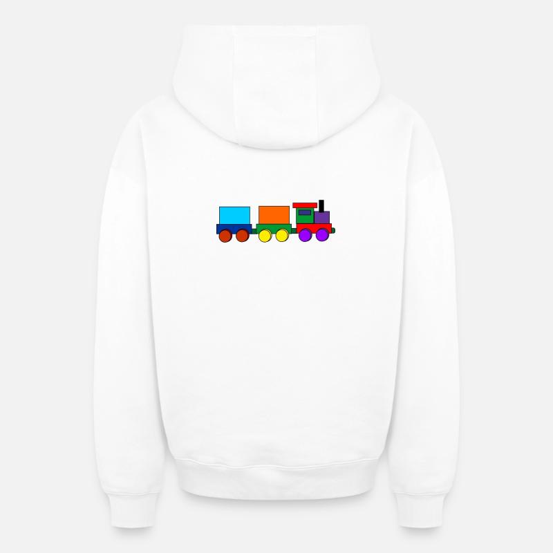 Train jouet - Sweat à capuche unisexe zippé oversize épais SPREAD - blanc