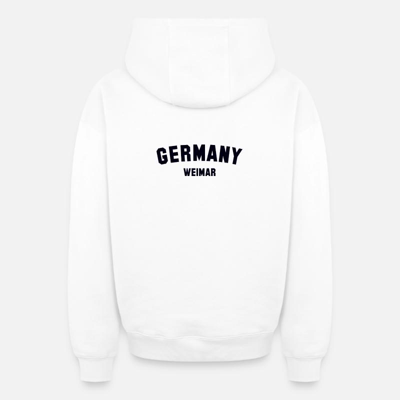 WEIMAR, Allemagne - Sweat à capuche unisexe zippé oversize épais SPREAD - blanc