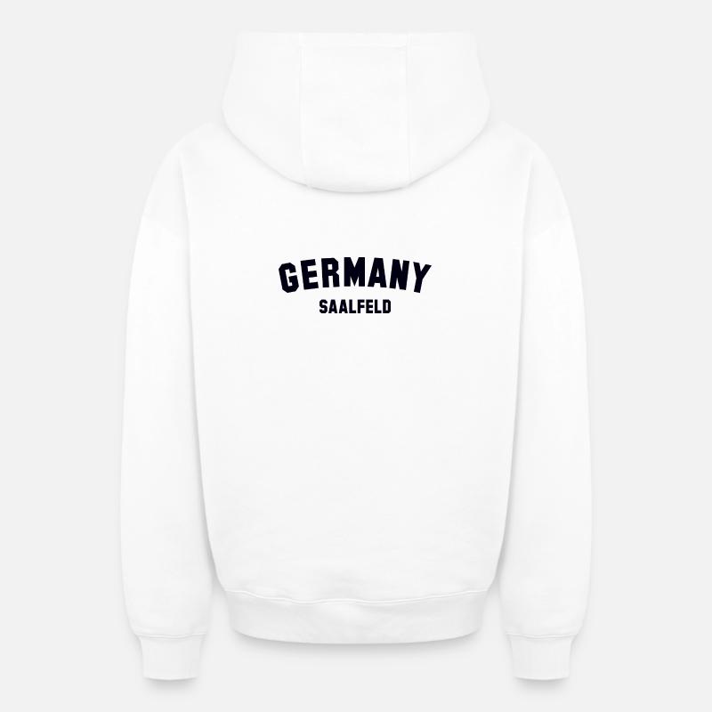 SAALFELD Germany - Oversized Heavyweight Unisex Zip Hoodie - Weiß
