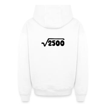 50th Birthday - Anniversary - Oversized Heavyweight Unisex Zip Hoodie - white - Back - AI Model Male 178 light (178cm)