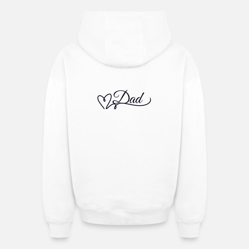 Dad - Sweat à capuche unisexe zippé oversize épais SPREAD - blanc