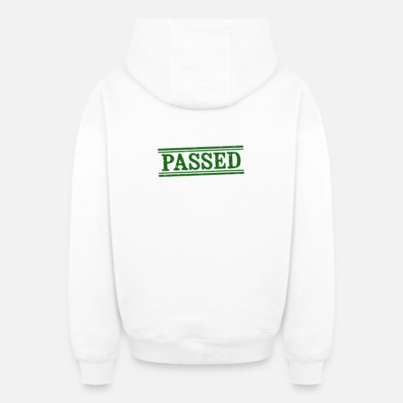 Passé Timbre Grunge Vert - Sweat à capuche unisexe zippé oversize épais SPREAD - blanc