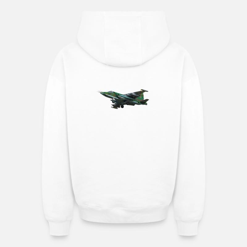 Le Su-25 - Sweat à capuche unisexe zippé oversize épais SPREAD - blanc