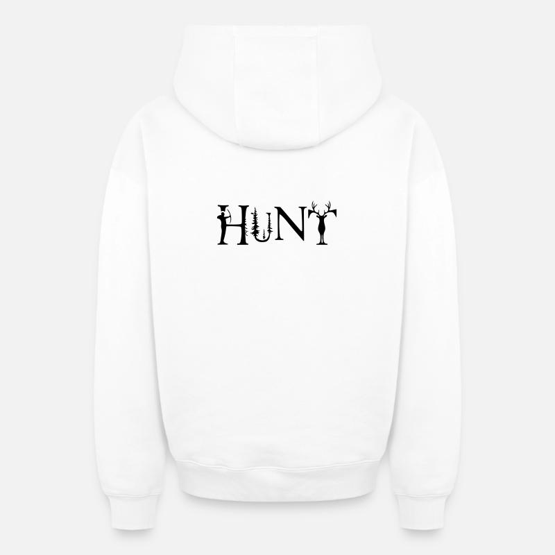 Chasse - Sweat à capuche unisexe zippé oversize épais SPREAD - blanc