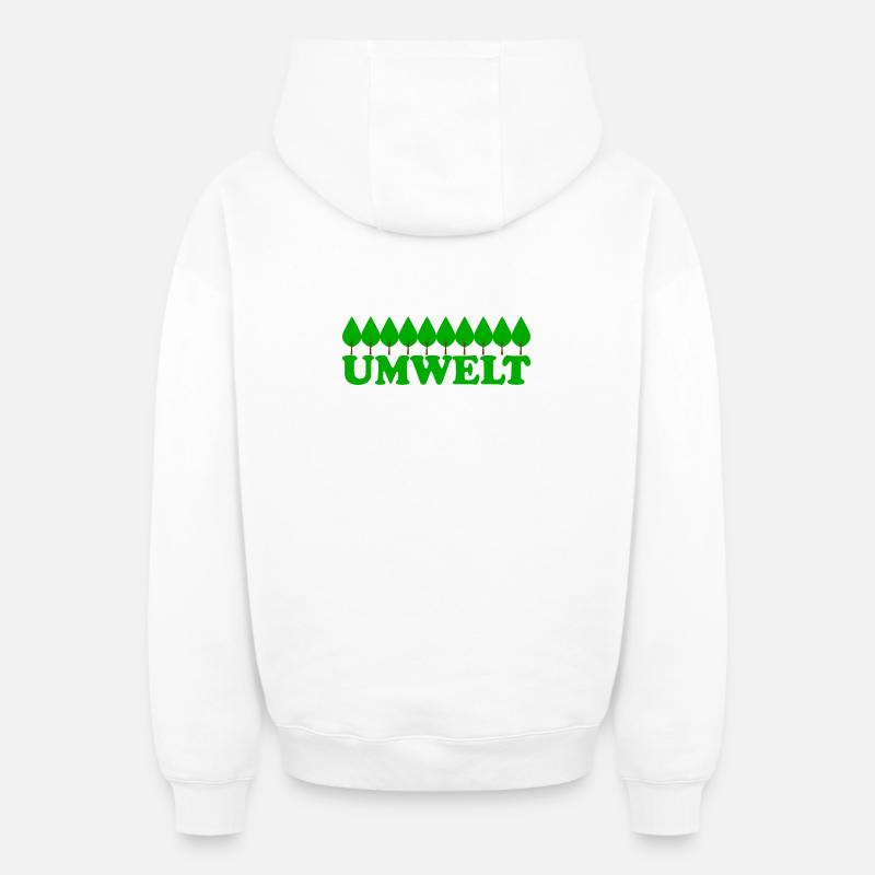 Environnement - Sweat à capuche unisexe zippé oversize épais SPREAD - blanc