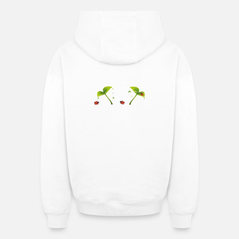 Coccinelle - Sweat à capuche unisexe zippé oversize épais SPREAD - blanc