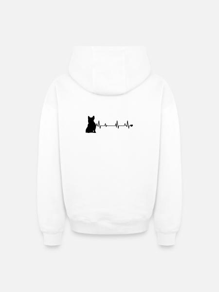 Chien - Sweat à capuche unisexe zippé oversize épais SPREAD - blanc