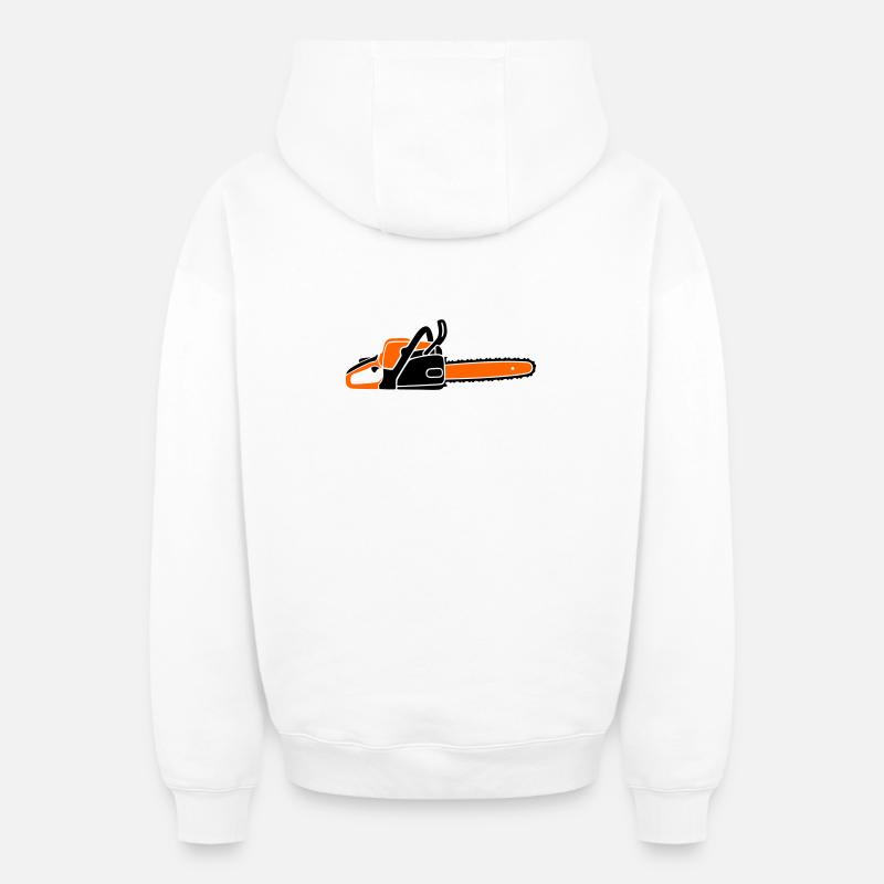 Tronçonneuse Tronçonneuse Bûcheron Bûcheron - Sweat à capuche unisexe zippé oversize épais SPREAD - blanc