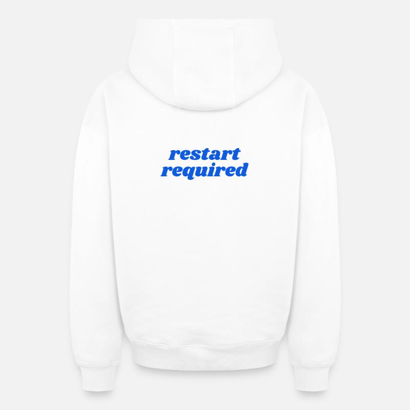 Redémarrage nécessaire - Sweat à capuche unisexe zippé oversize épais SPREAD - blanc