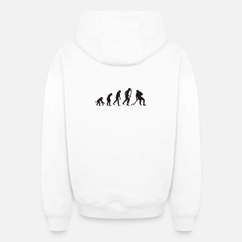 Evolution der Feldhockey - Oversized Heavyweight Unisex Zip Hoodie - Weiß