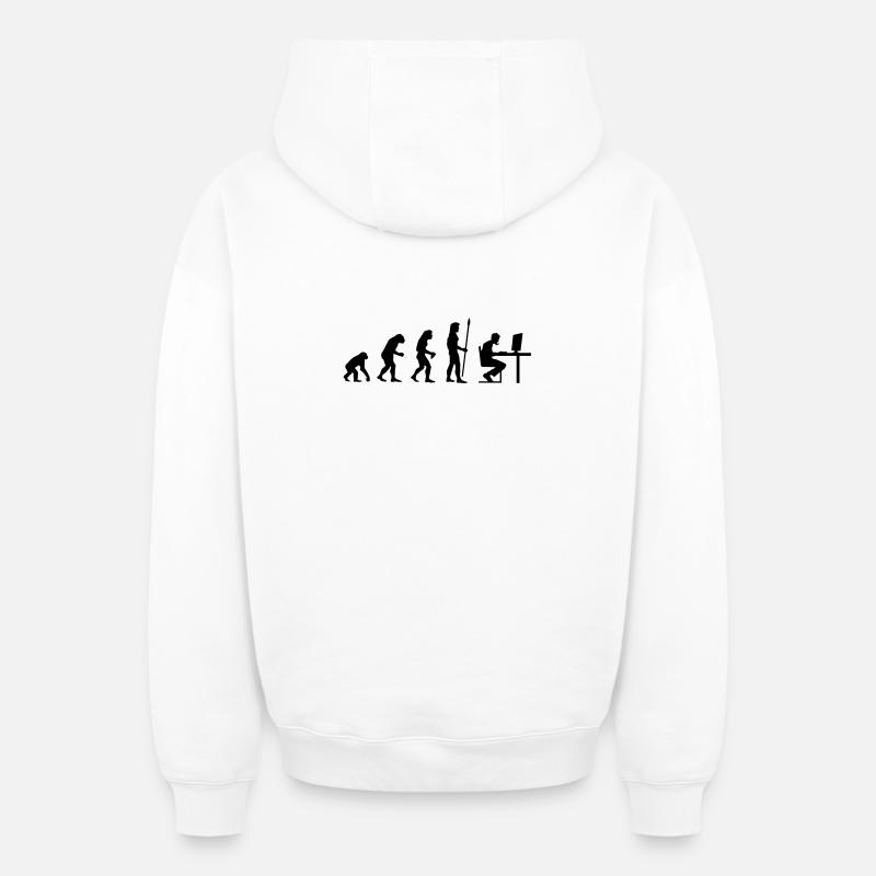 evolution_pc_gamer4 - Sweat à capuche unisexe zippé oversize épais SPREAD - blanc