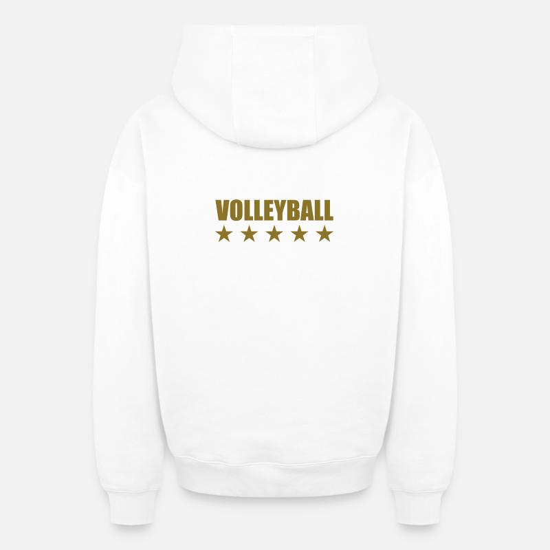 Volleyball - Sweat à capuche unisexe zippé oversize épais SPREAD - blanc
