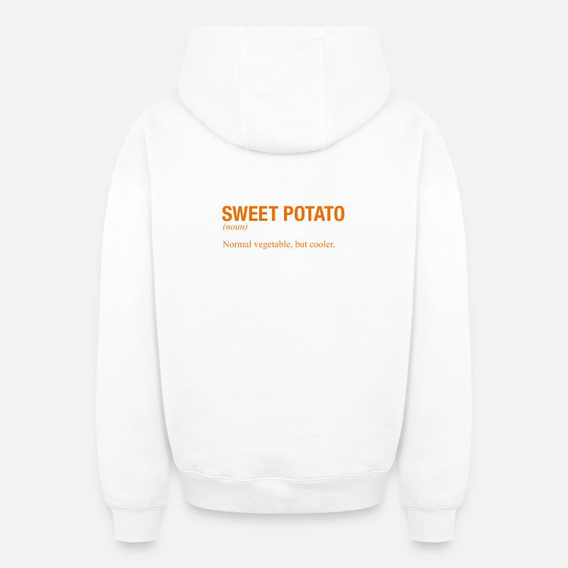 PATATE DOUCE - Sweat à capuche unisexe zippé oversize épais SPREAD - blanc