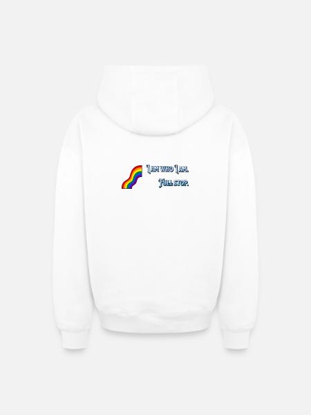 I am what I am - Oversized Heavyweight Unisex Zip Hoodie - white