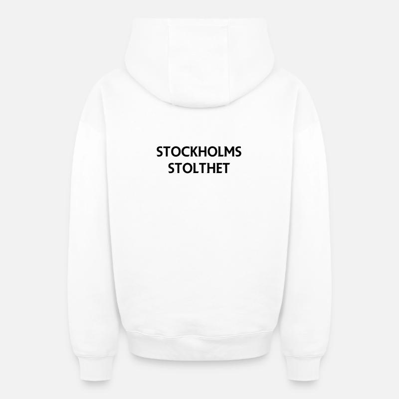 Fierté de Stockholm - Sweat à capuche unisexe zippé oversize épais SPREAD - blanc
