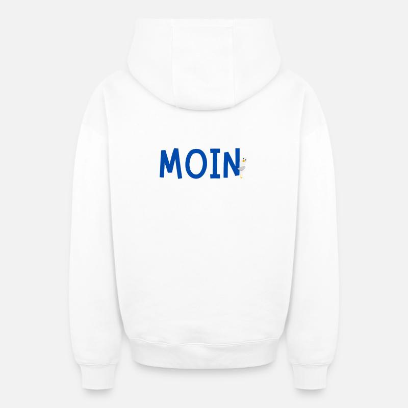 Bonjour - Sweat à capuche unisexe zippé oversize épais SPREAD - blanc