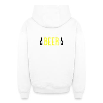 Beer  - Oversized Heavyweight Unisex Zip Hoodie - Weiß - Hinten - AI Model Male 178 light (178cm)