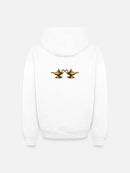 Goldene Öllampen  - Oversized Heavyweight Unisex Zip Hoodie - Weiß