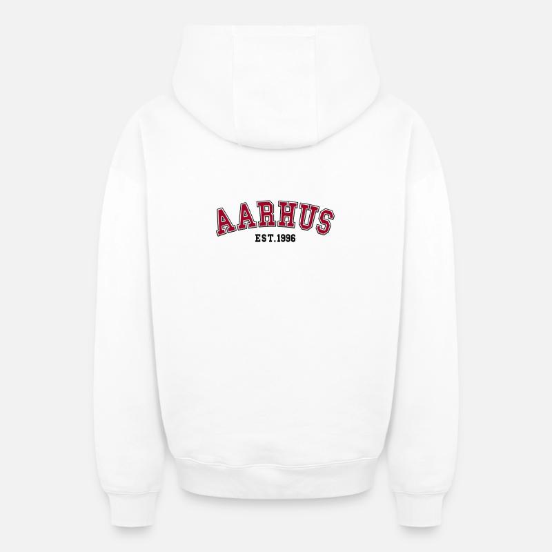 Aarhus Fondée en 1996 - Sweat à capuche unisexe zippé oversize épais SPREAD - blanc