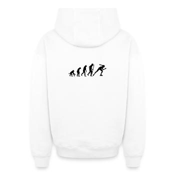 Änderungen im Einklang Eisschnelllauf - Oversized Heavyweight Unisex Zip Hoodie - Weiß - Hinten - AI Model Male 178 light (178cm)