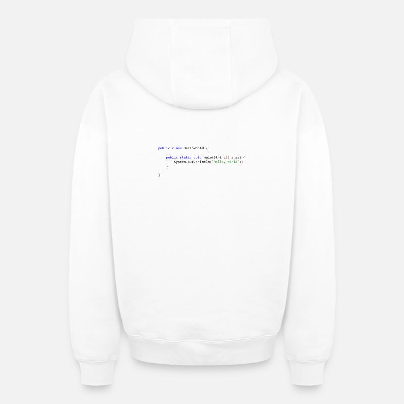 Hello World in Java - Oversized Heavyweight Unisex Zip Hoodie - Weiß