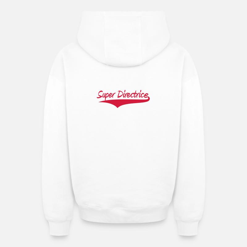 Super Directrice - Sweat à capuche unisexe zippé oversize épais SPREAD - blanc