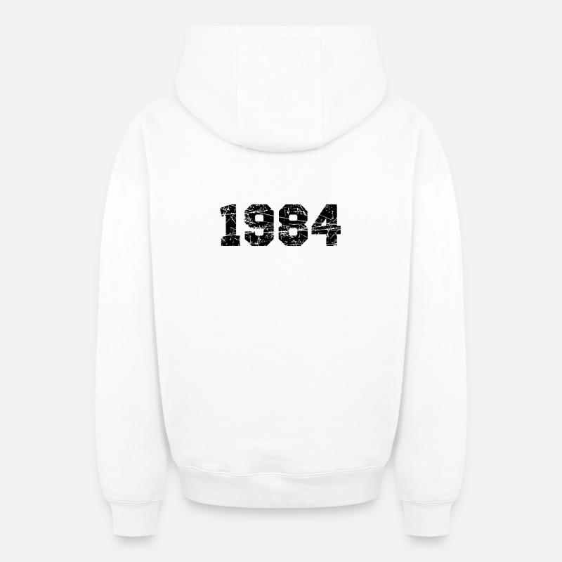 1984 - Sweat à capuche unisexe zippé oversize épais SPREAD - blanc