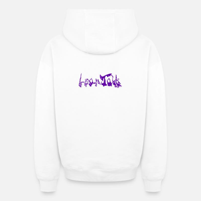 LeanTalk - Sweat à capuche unisexe zippé oversize épais SPREAD - blanc