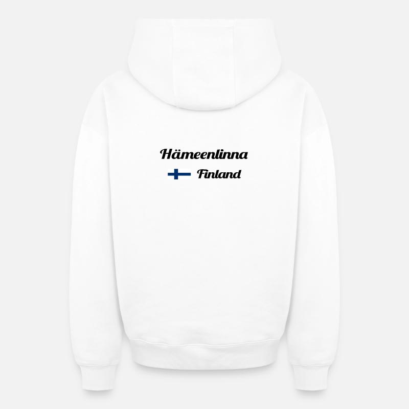 Hämeenlinna Finlande- Imprimés élégants - Sweat à capuche unisexe zippé oversize épais SPREAD - blanc