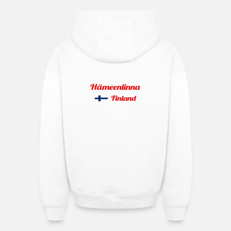Hämeenlinna Finlande- Imprimés élégants - Sweat à capuche unisexe zippé oversize épais SPREAD - blanc