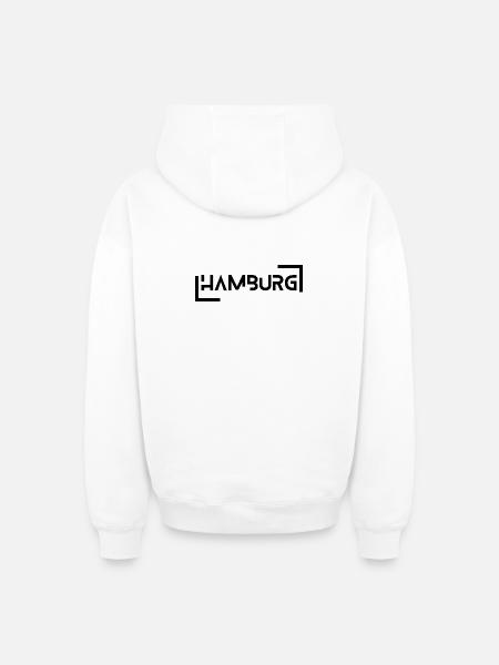 Hambourg - Sweat à capuche unisexe zippé oversize épais SPREAD - blanc