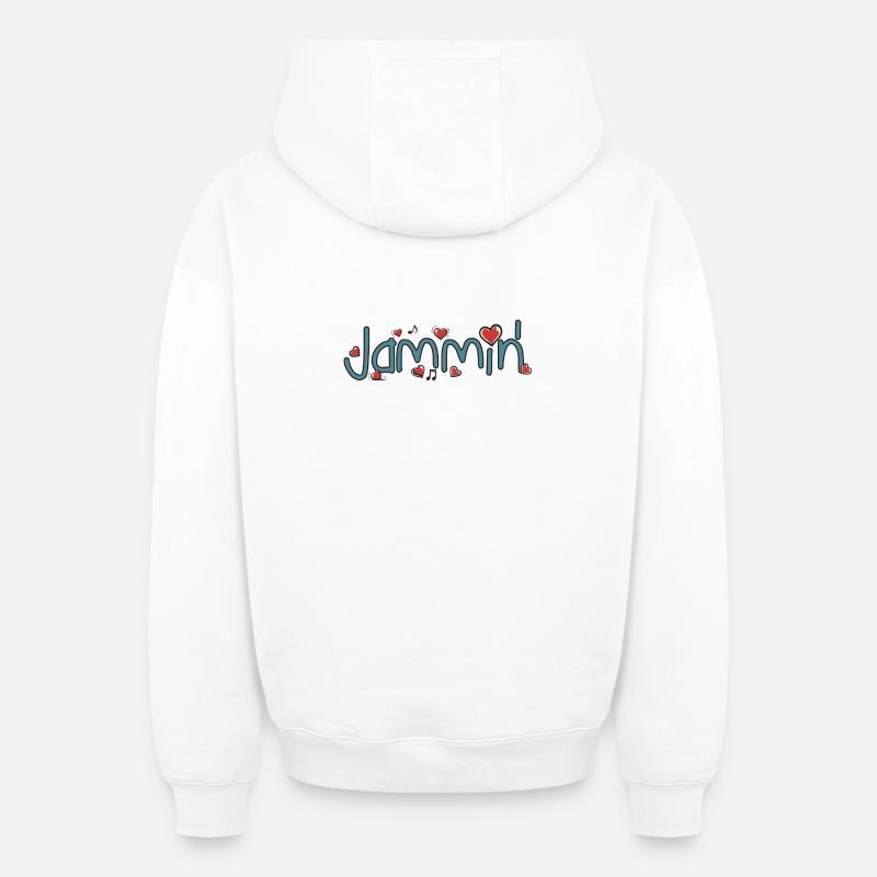 Jammin' - Sweat à capuche unisexe zippé oversize épais SPREAD - blanc