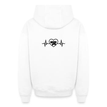 Game Console Gamer Heart - Oversized Heavyweight Unisex Zip Hoodie - white - Back - AI Model Male 178 light (178cm)