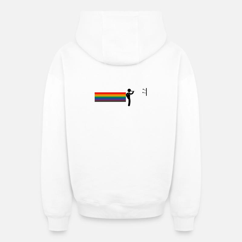 Darter arc-en-ciel – Lance avec fierté - Sweat à capuche unisexe zippé oversize épais SPREAD - blanc