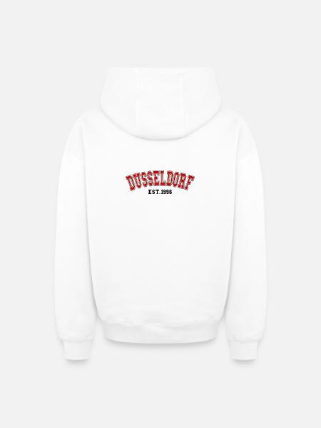 Dusseldorf Est. 1996 - Oversized Heavyweight Unisex Zip Hoodie - white