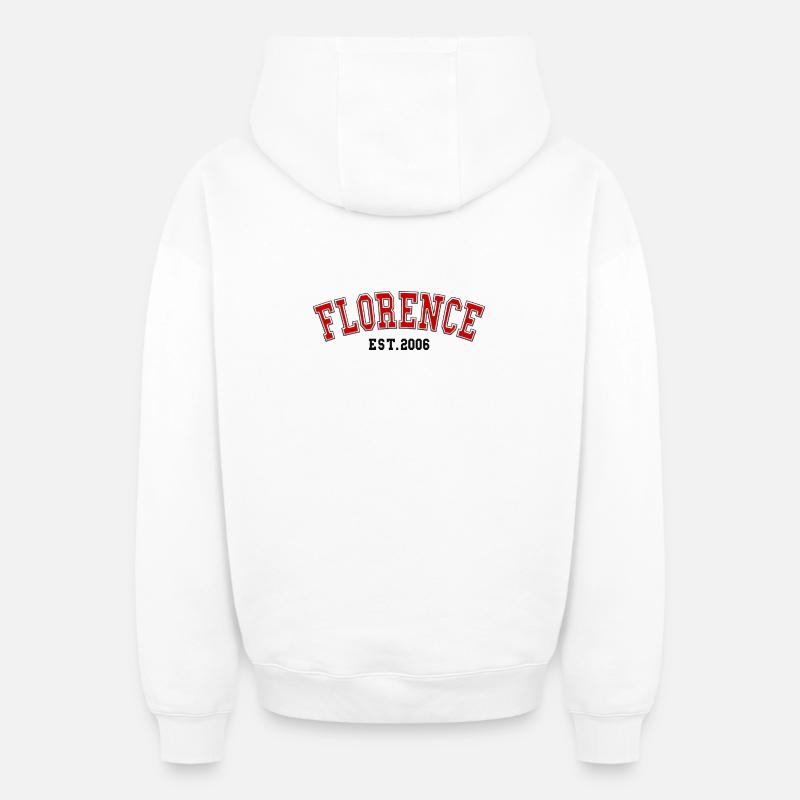 Florence fondée en 2006 - Sweat à capuche unisexe zippé oversize épais SPREAD - blanc