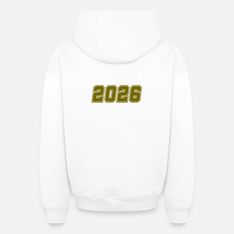 2026- - Sweat à capuche unisexe zippé oversize épais SPREAD - blanc