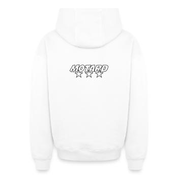 Motard - Sweat à capuche unisexe zippé oversize épais SPREAD - blanc - Dos - AI Model Male 178 light (178cm)