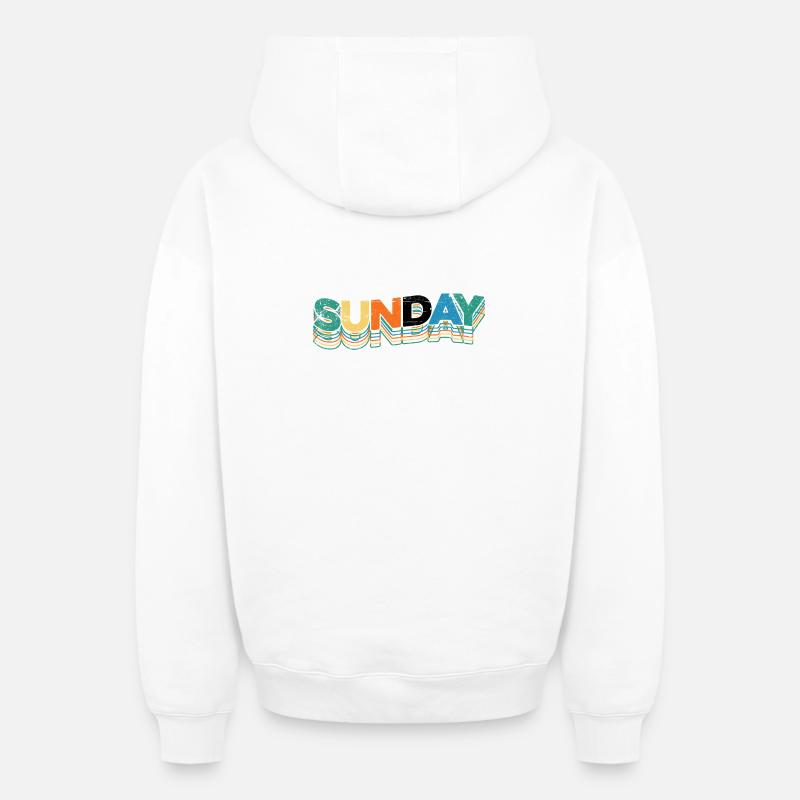 Dimanche - Sweat à capuche unisexe zippé oversize épais SPREAD - blanc