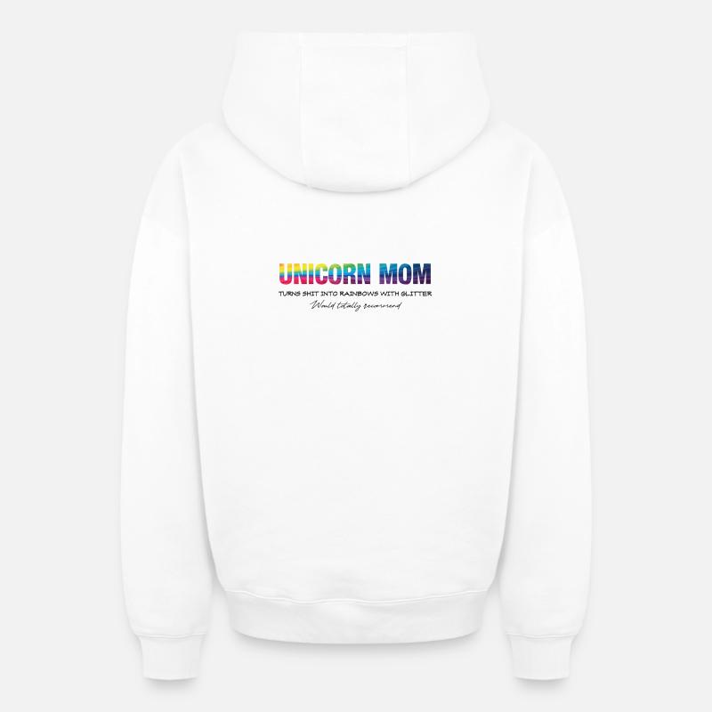 Einhorn Mama Dunkel - Oversized Heavyweight Unisex Zip Hoodie - Weiß