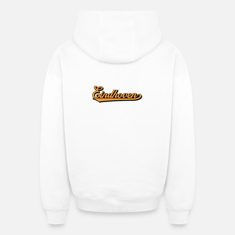 Eindhoven Retro Script - Oversized Heavyweight Unisex Zip Hoodie - Weiß