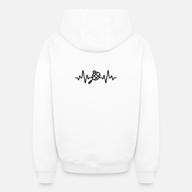 J’adore le tennis - Sweat à capuche unisexe zippé oversize épais SPREAD - blanc