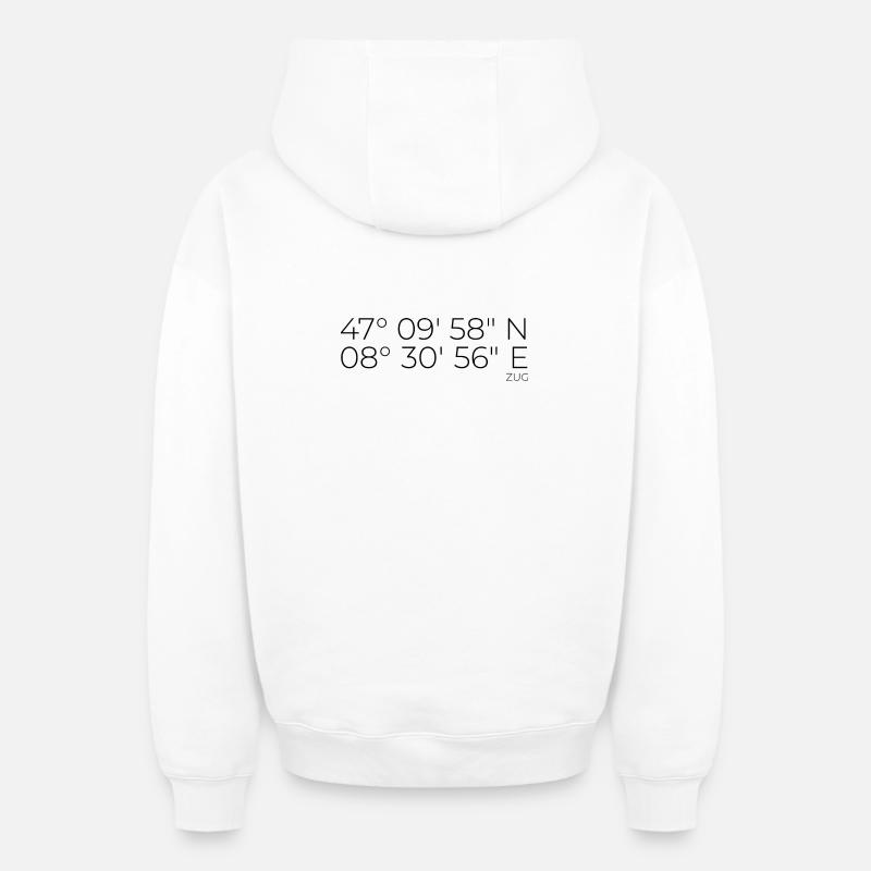 Coordonnées du train - Sweat à capuche unisexe zippé oversize épais SPREAD - blanc
