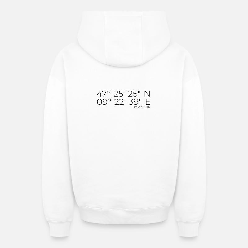 Coordonnées Saint-Gall - Sweat à capuche unisexe zippé oversize épais SPREAD - blanc
