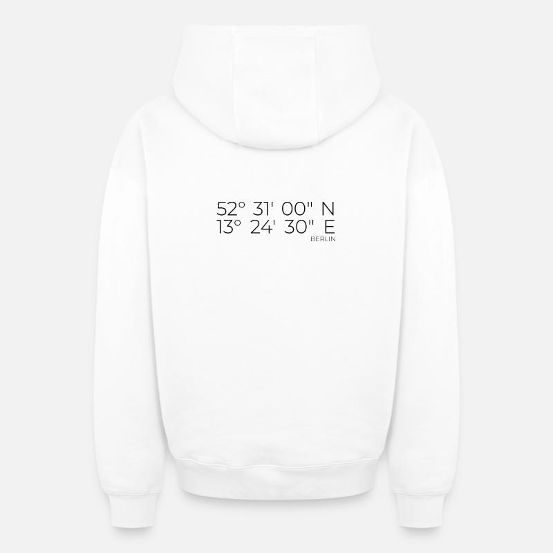 Coordonnées Berlin - Sweat à capuche unisexe zippé oversize épais SPREAD - blanc