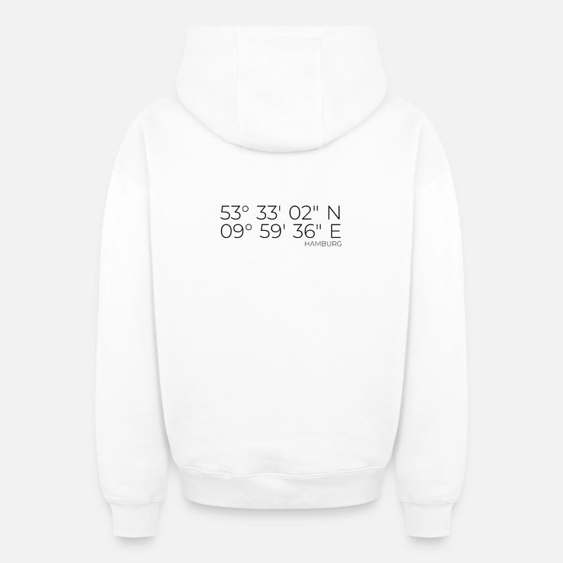 coordonnées Hambourg - Sweat à capuche unisexe zippé oversize épais SPREAD - blanc
