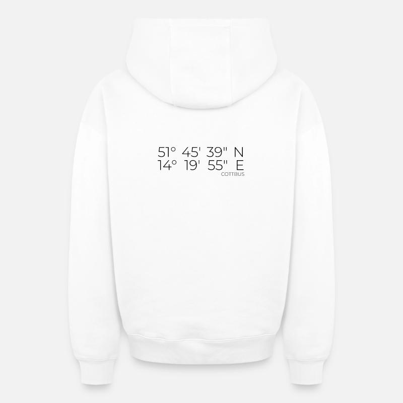 coordonnées Cottbus - Sweat à capuche unisexe zippé oversize épais SPREAD - blanc